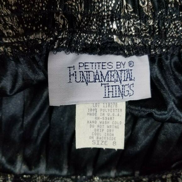 VINTAGE FUNDAMENTAL THINGS SKIRT Womens A-Line Skirt Black Gold Size 8 New - Picture 7 of 9
